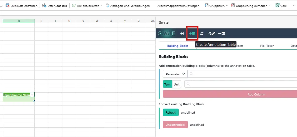 Image showing add new file option in Swate